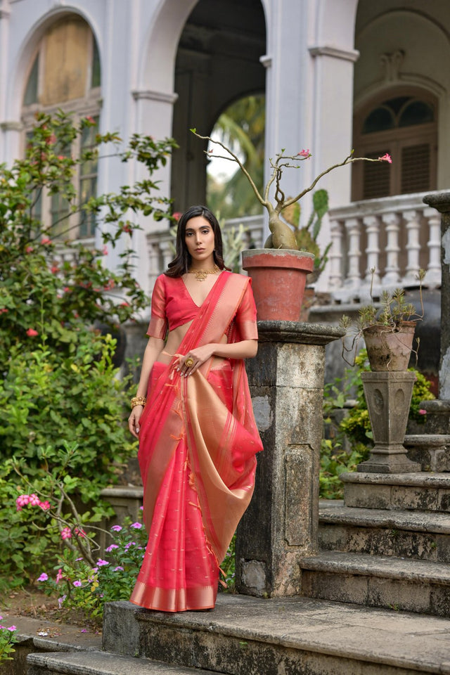 Pink Woven Art Silk Saree (Eth_SR_79)