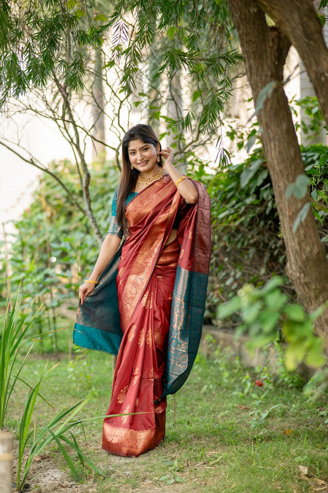 Maroon Woven Art Silk Saree (Eth_SR_87)