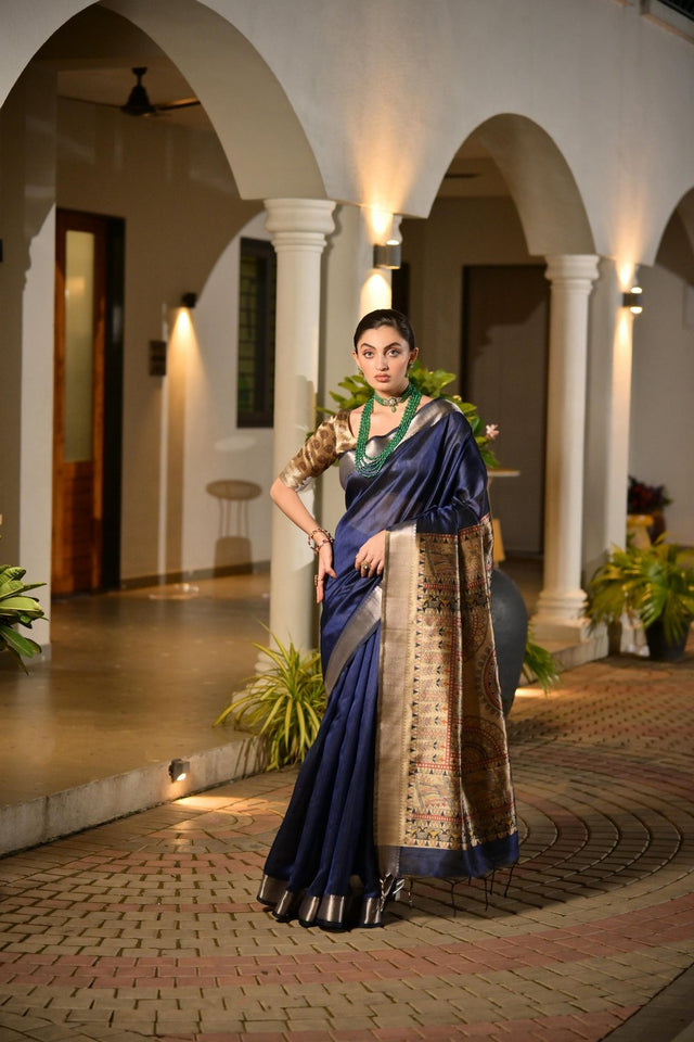 Blue Woven Art Silk Saree (Eth_SR_167)