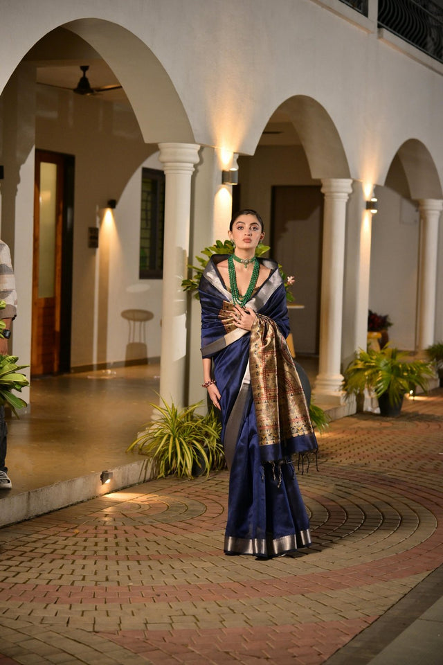 Blue Woven Art Silk Saree (Eth_SR_167)