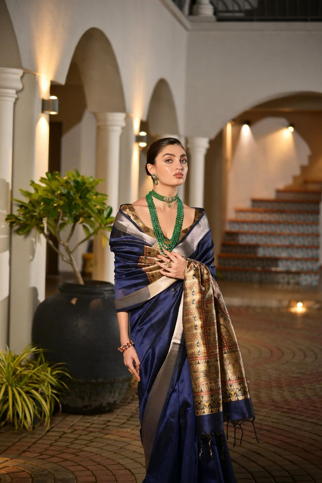 Blue Woven Art Silk Saree (Eth_SR_167)