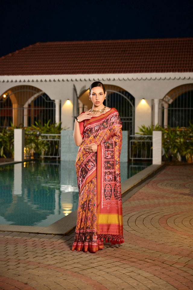 Multi Color Printed Art Silk Saree (Eth_SR_170)