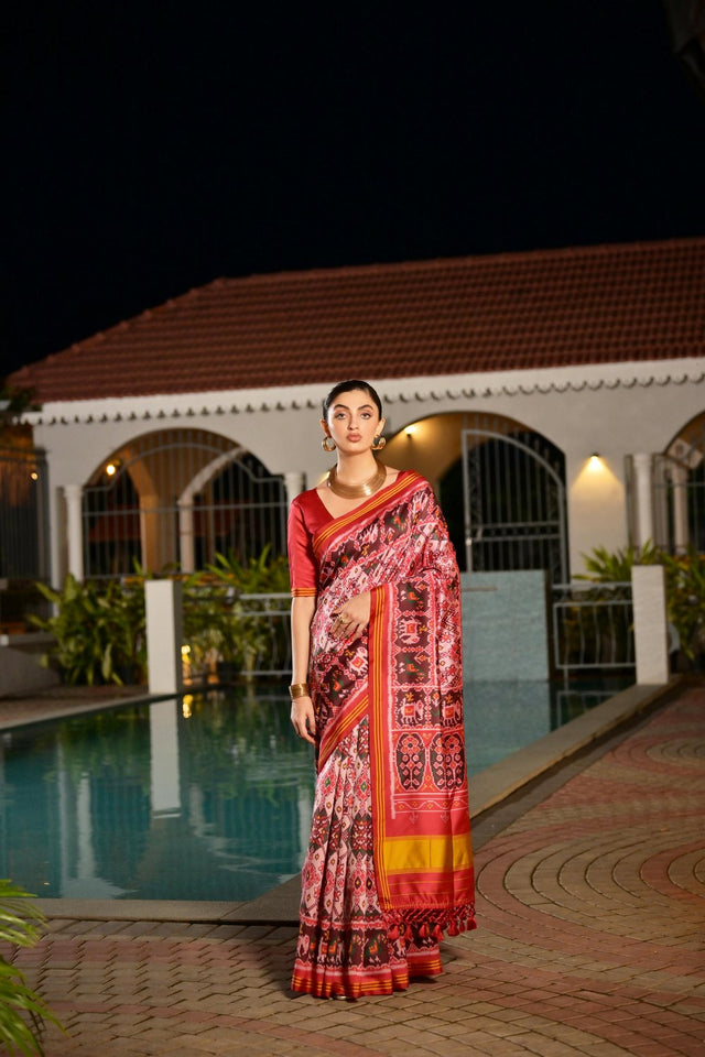 Multi Color Printed Art Silk Saree (Eth_SR_171)