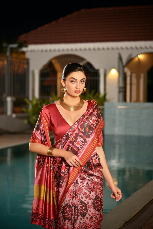 Multi Color Printed Art Silk Saree (Eth_SR_171)