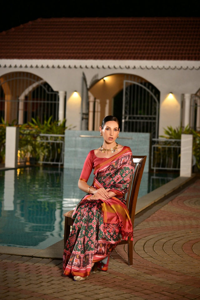 Multi Color Printed Art Silk Saree (Eth_SR_171)
