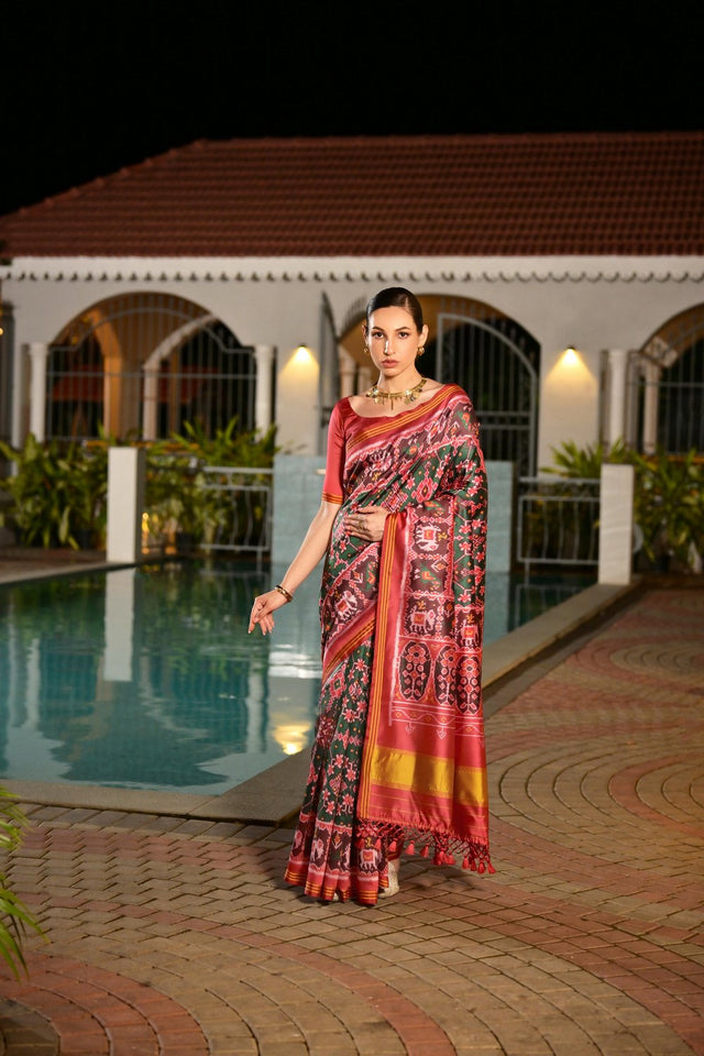 Multi Color Printed Art Silk Saree (Eth_SR_172)