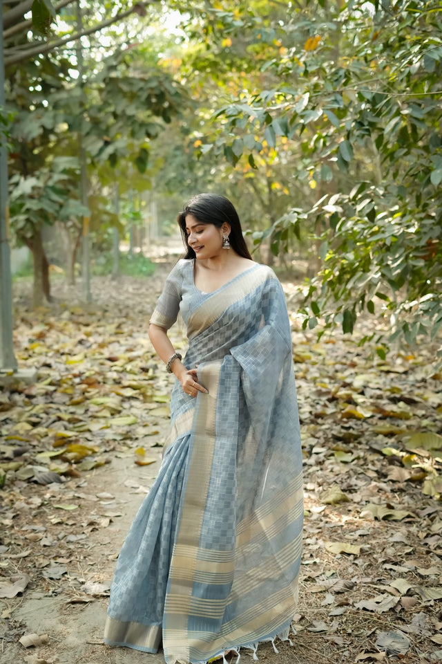 Blue Woven Art Silk Saree (Eth_SR_175)