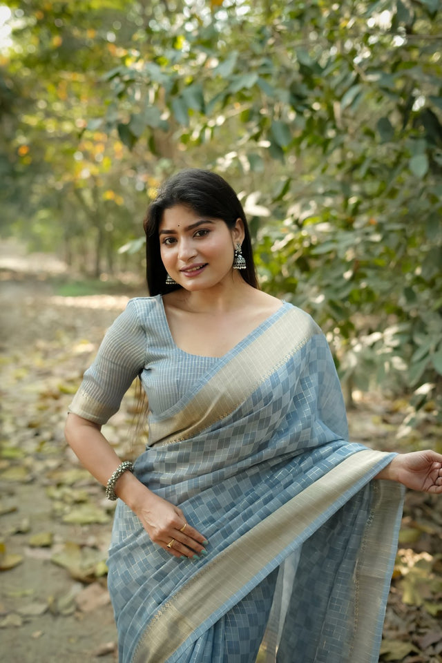 Blue Woven Art Silk Saree (Eth_SR_175)