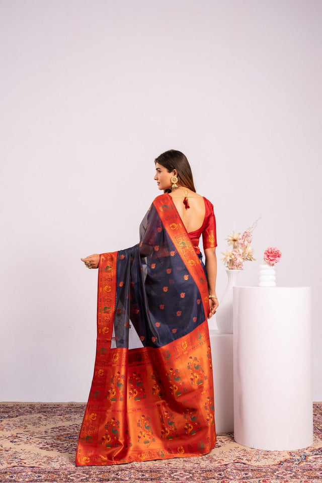 Blue Woven Art Silk Saree (Eth_SR_177)
