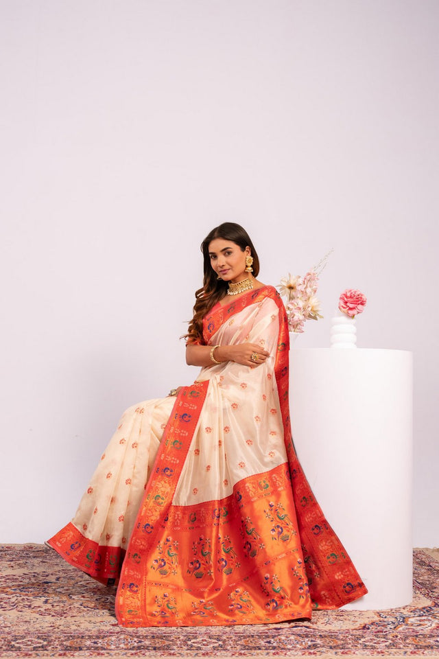 White Woven Art Silk Saree (Eth_SR_182)