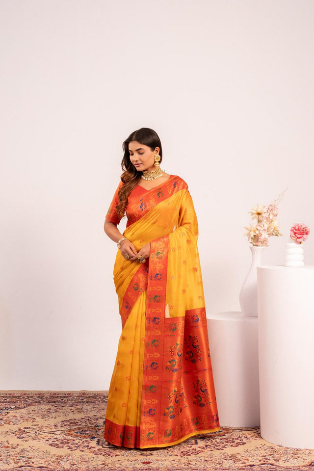 Yellow Woven Art Silk Saree (Eth_SR_184)