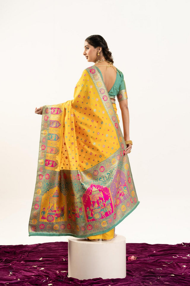 Yellow Woven Art Silk Saree (Eth_SR_200)