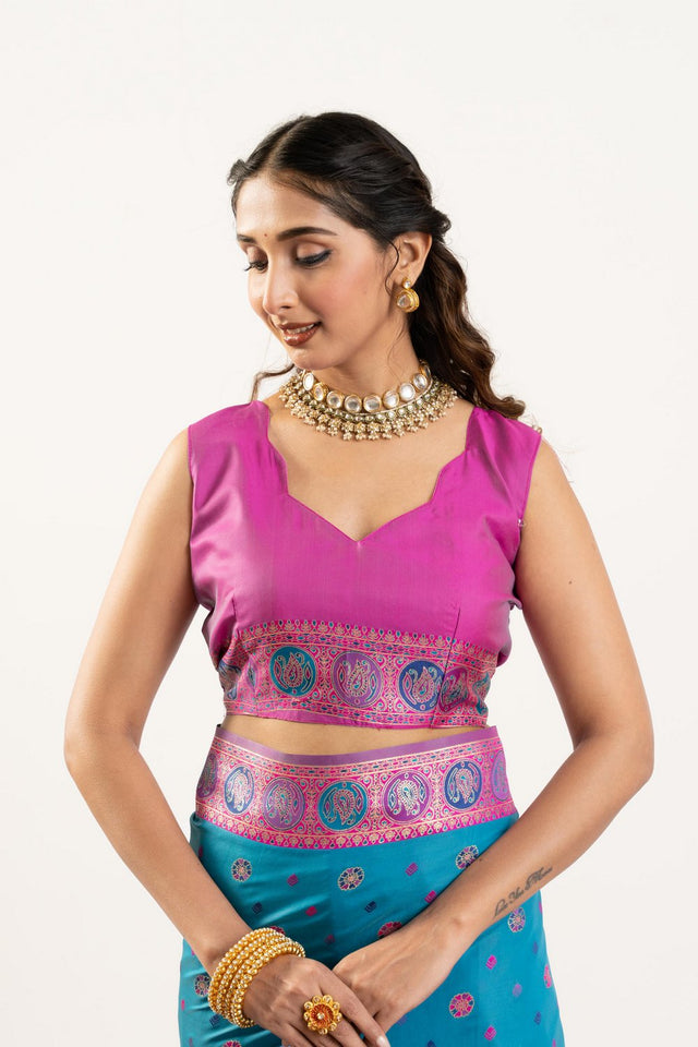 Blue Woven Art Silk Saree (Eth_SR_202)