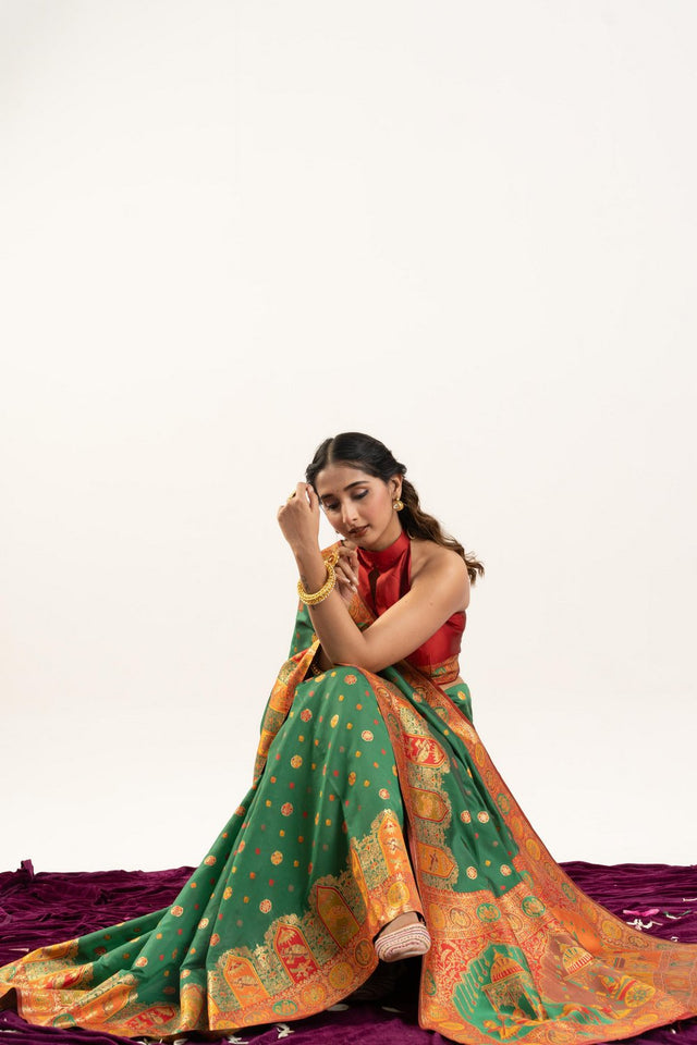 Green Woven Art Silk Saree (Eth_SR_205)
