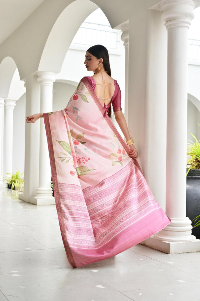 Multi Color Floral Printed Art Silk Saree (Eth_SR_235)