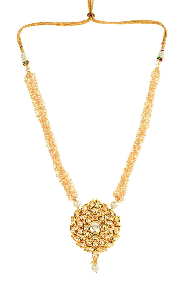 White Kundan & Beads Alloy Necklace Set