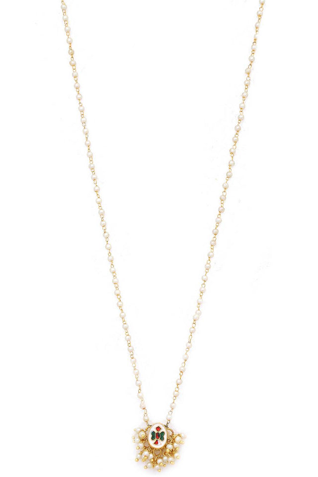 Golden Kundan Drop Alloy Necklace