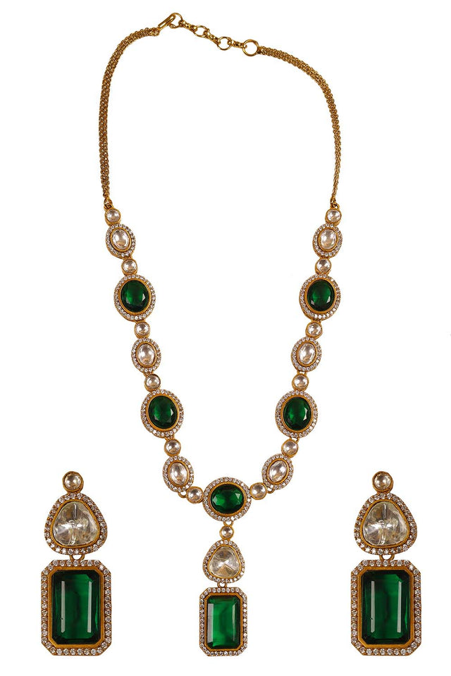 Multi-Color Brass Necklace And Earring Set