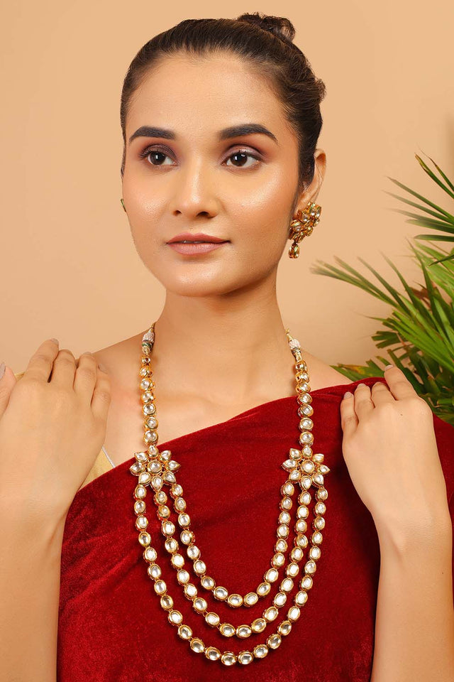 Multi-Color Brass Necklace And Earring Set