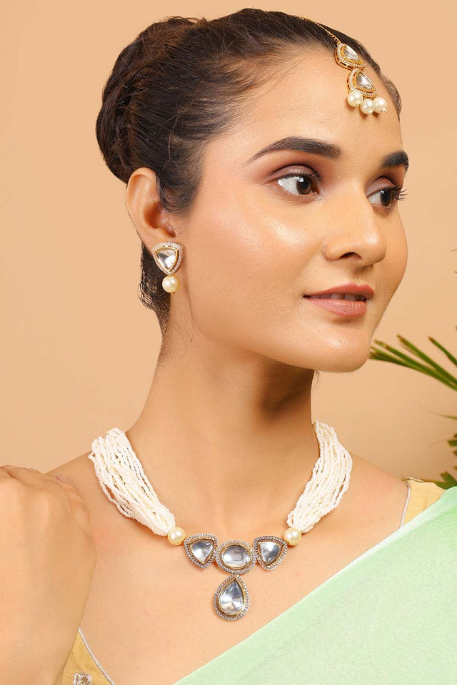 Multi-Color Brass Necklace Set