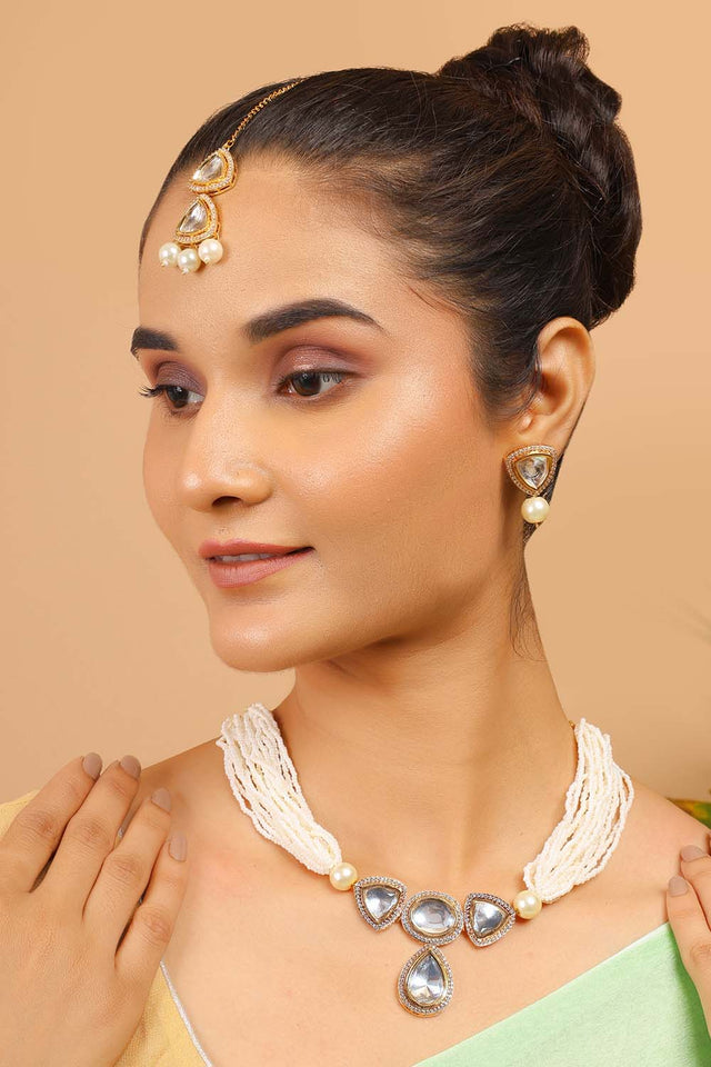 Multi-Color Brass Necklace Set