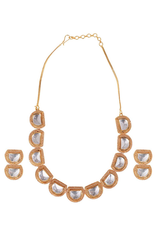 Multi-Color Brass Necklace And Earring Set