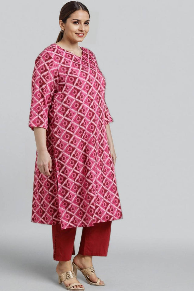 Multi Color Printed Silk Blend Long Kurti