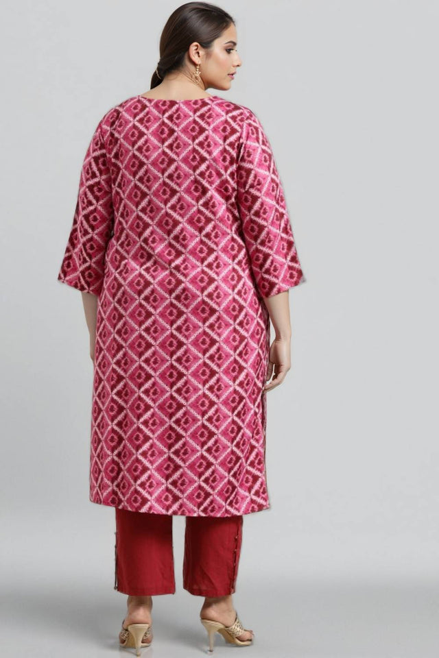 Multi Color Printed Silk Blend Long Kurti