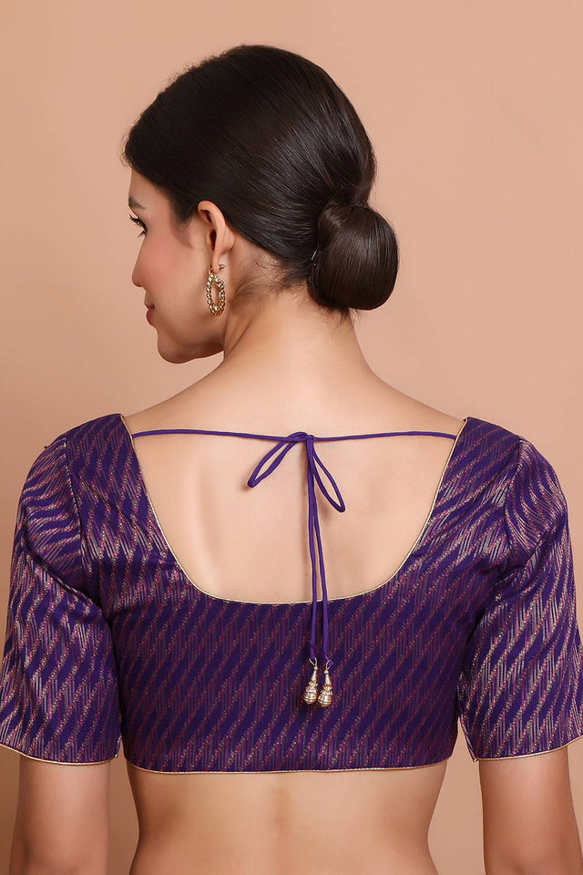Violet Woven Brocade Blouse