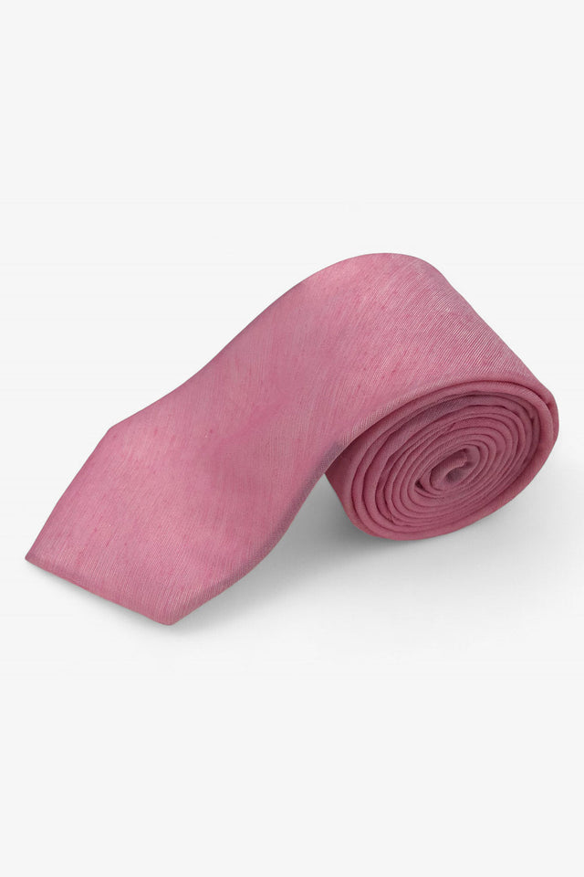 Light Pink Ethnic Plain Silk Light Pink Tie