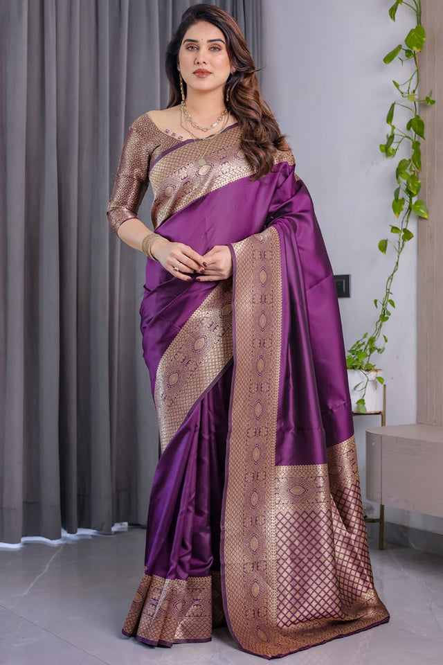 Wine Zari Woven Art Silk Saree (JCQ1-WINE)