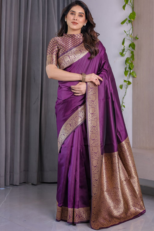 Wine Zari Woven Art Silk Saree (JCQ2-WINE)