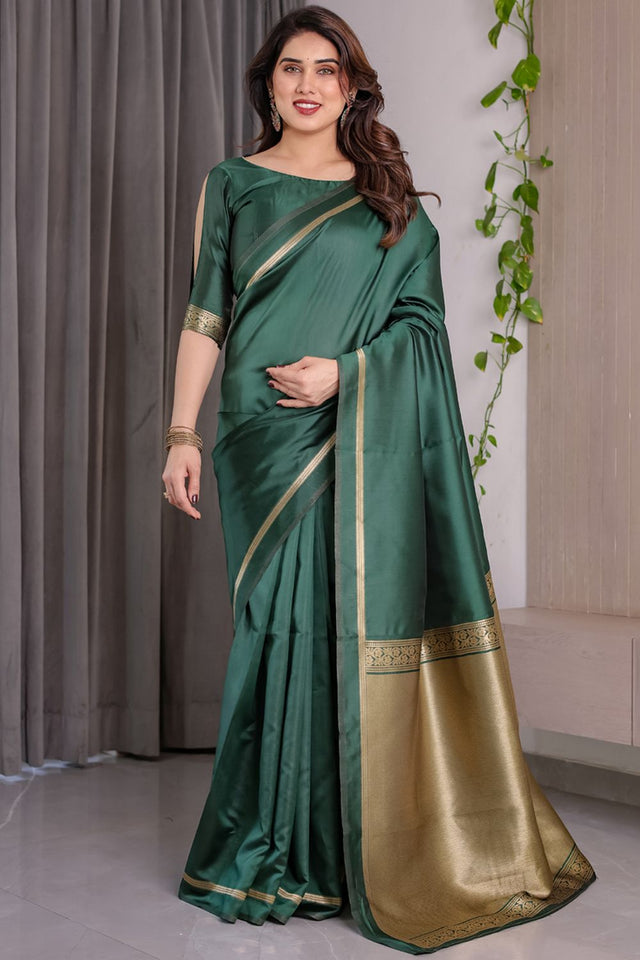 Green Zari Woven Art Silk Saree (JCQ4-GREEN)