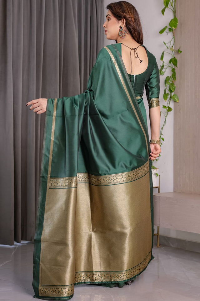 Green Zari Woven Art Silk Saree (JCQ4-GREEN)