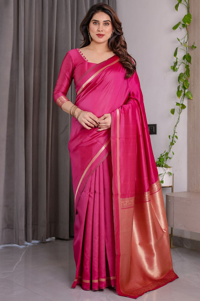 Pink Zari Woven Art Silk Saree (JCQ4-PINK)