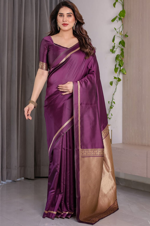 Wine Zari Woven Art Silk Saree (JCQ4-WINE)