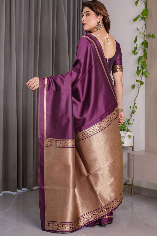 Wine Zari Woven Art Silk Saree (JCQ4-WINE)