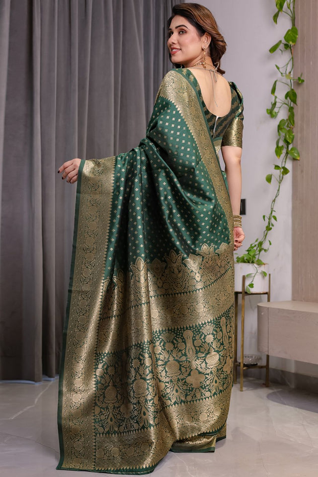 Green Zari Woven Art Silk Saree (JCQ5-GREEN)