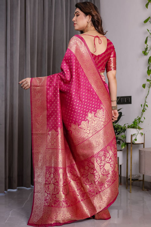 Pink Zari Woven Art Silk Saree (JCQ5-PINK)