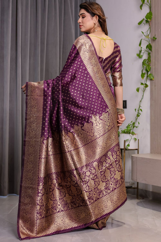 Wine Zari Woven Art Silk Saree (JCQ5-WINE)