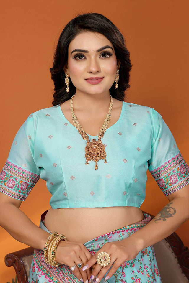 Blue Meenakari Woven Silk Saree (JK13022)