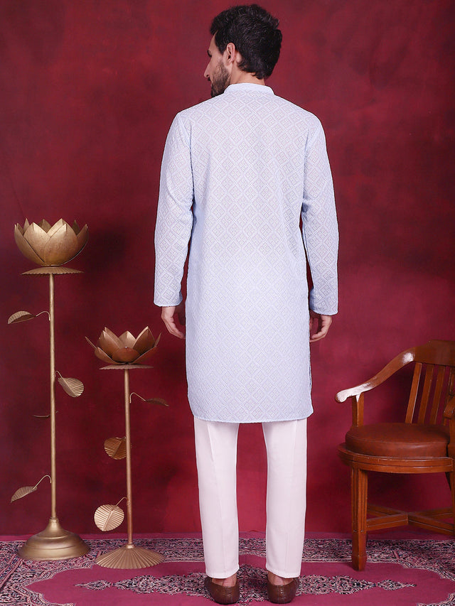 Chikankari Embroidered Kurta With Pajama