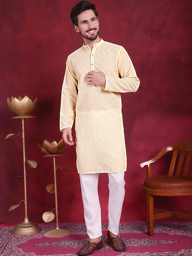 Chikankari Embroidered Kurta With Pajama