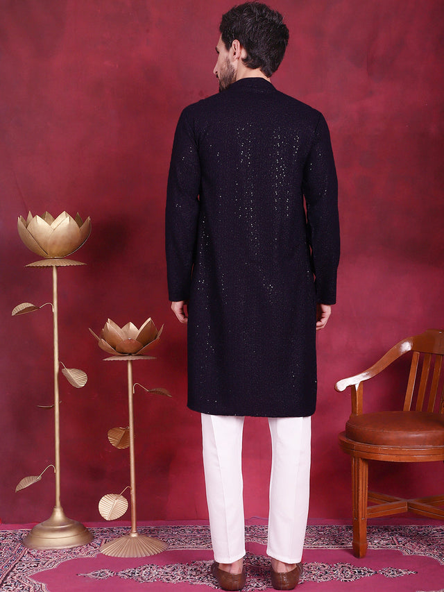 Sequins Chikankari Kurta With Pajama