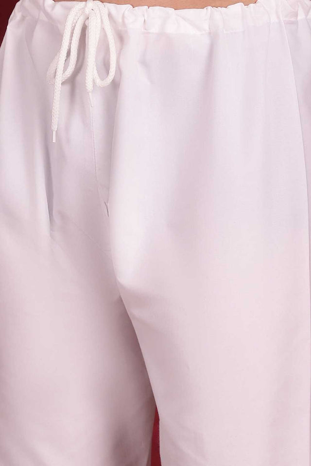 White Sequins Viscose Rayon Men's Kurta Sets