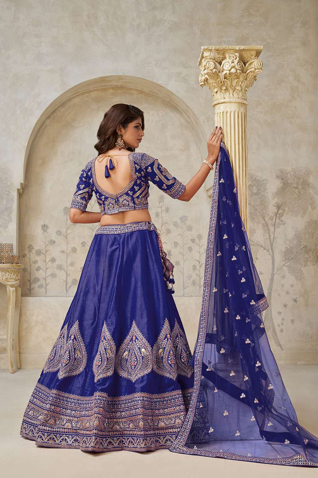 Violet Sequin with Embroidered Silk Lehenga