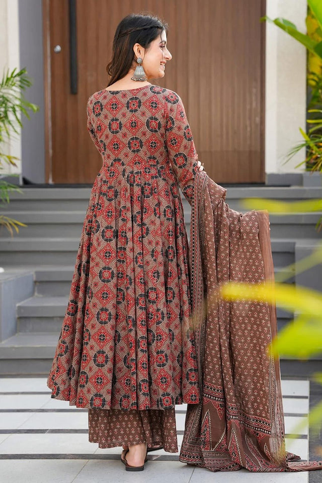 Multi Color Floral Printed Rayon Anarkali Suits (KF clora-704)