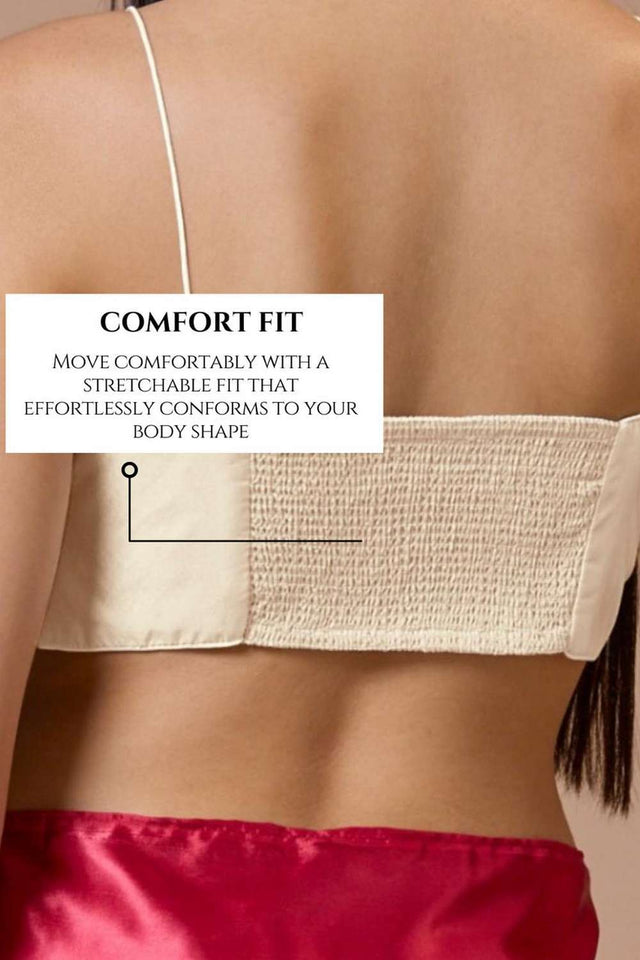 White Solid Silk Square Neck Blouse