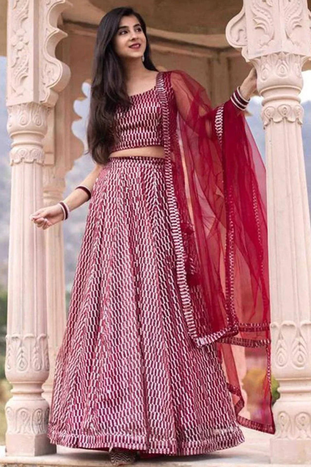 Pink Sequin Net Lehenga