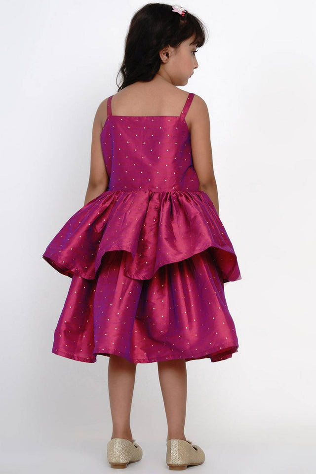 Girl's Pink Jacquard Jacquard Dress